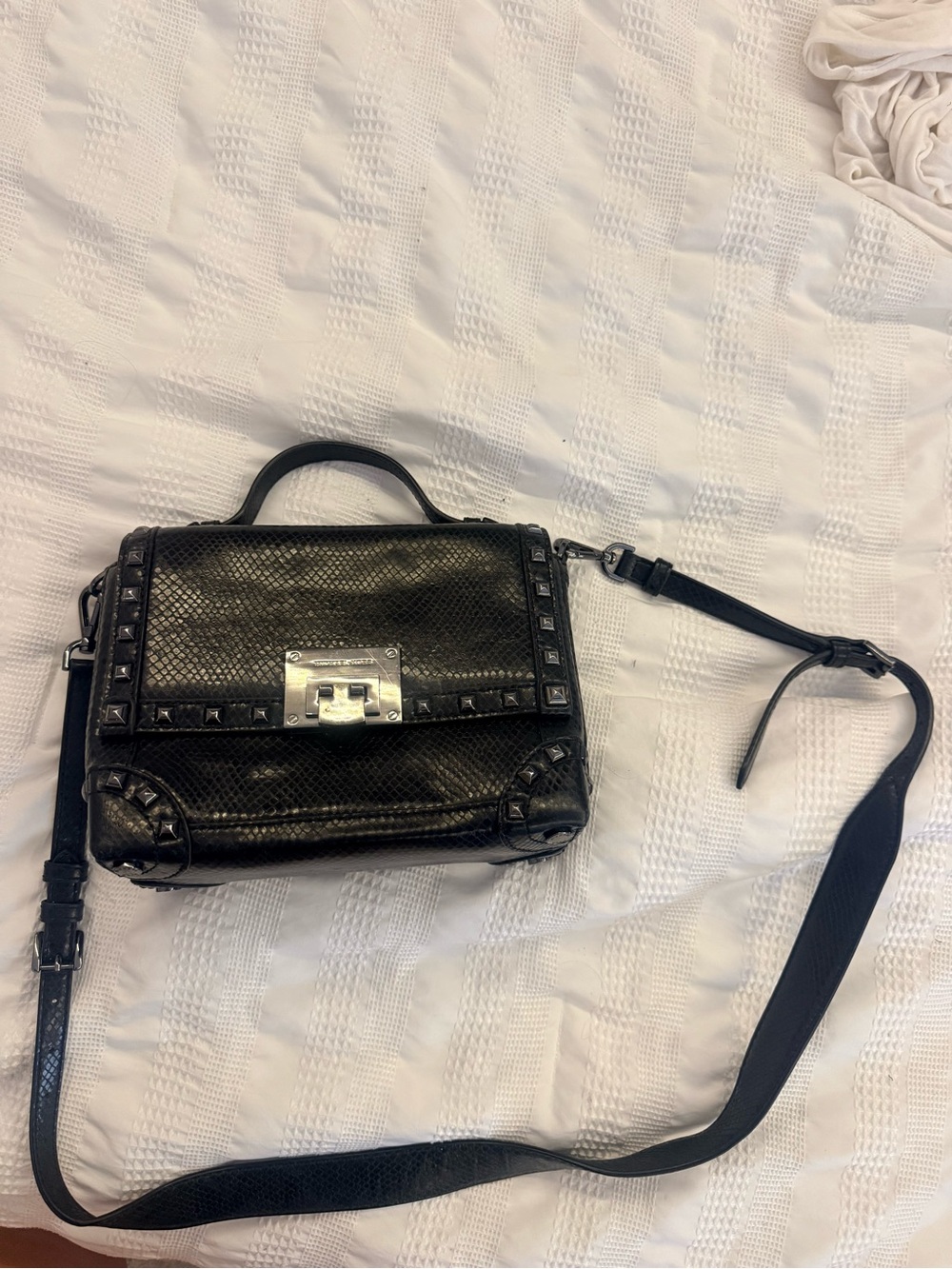 Michael Kors Black Studded Crossbody Satchel